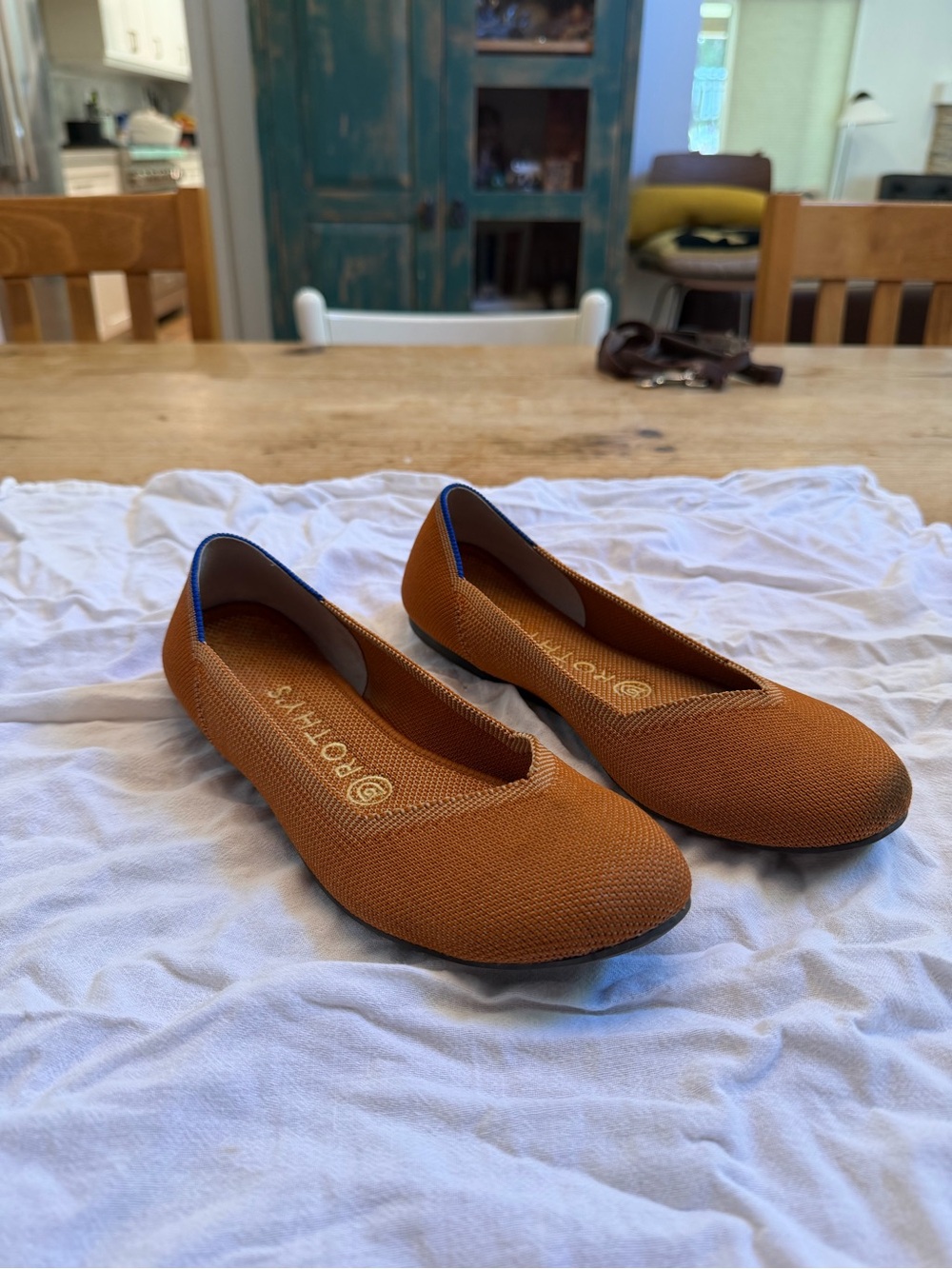 Rothy's Women's Rust-Orange Knit Ballet Flats
